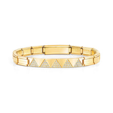 Load image into Gallery viewer, TRENDSETTER BRACELET 021141/012 GOLD PVD & TRIANGLE CZ PATTERN