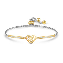 Load image into Gallery viewer, MILLELUCI BELOVED BRACELET 028018/077 GOLD PATTERNED HEART WITH CZ