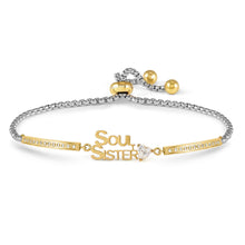 Load image into Gallery viewer, MILLELUCI FAMILY BRACELET WITH CZ 028027/007 GOLD SOUL SISTER WITH CZ