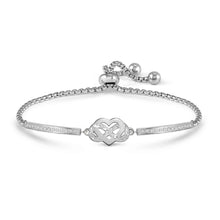 Load image into Gallery viewer, MILLELUCI BELOVED BRACELET 028028/035 S/STEEL GLITTER INFINITY HEART WITH CZ