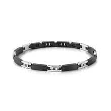 Load image into Gallery viewer, STRONG DIAMOND BRACELET 028323/007 STAINLESS STEEL & BLACK CHAIN WITH BLACK DIAMONDS