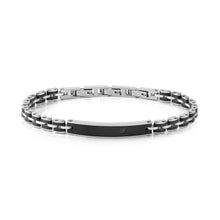 Load image into Gallery viewer, STRONG DIAMOND BRACELET 028324/030 BLACK & STAINLESS STEEL CHAIN WITH BLACK DIAMOND