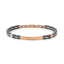 Load image into Gallery viewer, STRONG DIAMOND BRACELET 028326/001 STAINLESS STEEL WITH BLUE CERAMIC, ROSE GOLD PVD & WHITE DIAMONDS