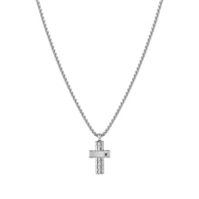 Load image into Gallery viewer, STRONG DIAMOND NECKLACE 028328/036 STAINLESS STEEL CROSS & BLACK DIAMOND