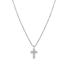 Load image into Gallery viewer, STRONG DIAMOND NECKLACE 028330/007 STAINLESS STEEL CROSS & BLACK DIAMOND