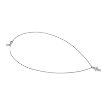 Load image into Gallery viewer, STRONG DIAMOND NECKLACE 028331/007 STAINLESS STEEL CROSS & BLACK DIAMONDS