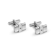 Load image into Gallery viewer, STRONG DIAMOND CUFFLINKS 028333/036 STAINLESS STEEL & BLACK DIAMOND