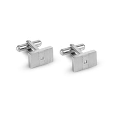 Load image into Gallery viewer, STRONG DIAMOND CUFFLINKS 028334/001 STAINLESS STEEL & WHITE DIAMOND