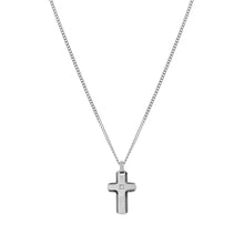 Load image into Gallery viewer, STRONG DIAMOND GEOMETRIC NECKLACE 028343/004 STAINLESS STEEL CROSS & WHITE DIAMOND