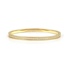 Load image into Gallery viewer, PRETTY BANGLES SATINSHINE 029522/23/24/020 GOLD THIN WHITE CZ