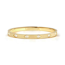 Load image into Gallery viewer, PRETTY BANGLES SATINSHINE 029525/26/27/020 GOLD WHITE OVAL CZ