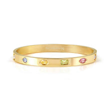 Load image into Gallery viewer, PRETTY BANGLES SATINSHINE 029531/32/33/024 GOLD WITH MULTICOLOURED CZ