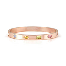 Load image into Gallery viewer, PRETTY BANGLES SATINSHINE 029531/32/33/063 ROSE GOLD WITH MULTICOLOURED CZ