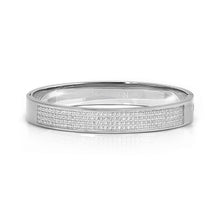 Load image into Gallery viewer, PRETTY BANGLES SATINSHINE 029534/35/36/001 WIDE SILVER PAVÉ WHITE CZ