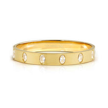 Load image into Gallery viewer, PRETTY BANGLES SATINSHINE 029537/38/39/020 WIDE GOLD & WHITE OVAL CZ