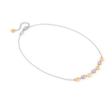 Load image into Gallery viewer, PRINCIPESSINA NECKLACE 029601/022 ROSE GOLD HEARTS WITH PINK CZ