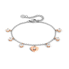 Load image into Gallery viewer, MYSOPHIE BRACELET 029904/022 ROSE GOLD HEART & CZ PENDANTS