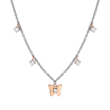 Load image into Gallery viewer, MYSOPHIE NECKLACE 029905/010 ROSE GOLD BUTTERFLY & CZ PENDANTS