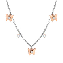 Load image into Gallery viewer, MYSOPHIE NECKLACE 029906/010 ROSE GOLD BUTTERFLY CZ PENDANTS