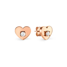 Load image into Gallery viewer, MYSOPHIE EARRINGS 029907/022 ROSE GOLD HEART CZ STUDS