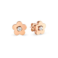Load image into Gallery viewer, MYSOPHIE EARRINGS 029907/059 ROSE GOLD FLOWER CZ STUDS