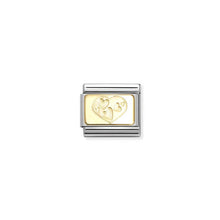 Load image into Gallery viewer, COMPOSABLE CLASSIC LINK 030121/57 HEARTS PLAQUE IN GOLD