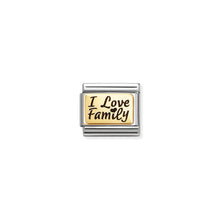 Load image into Gallery viewer, COMPOSABLE CLASSIC LINK 030166/69 I LOVE FAMILY IN 18K GOLD & ENAMEL