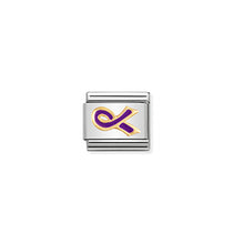 Load image into Gallery viewer, COMPOSABLE CLASSIC LINK 030208/55 PURPLE RIBBON IN GOLD