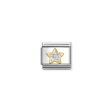 Load image into Gallery viewer, COMPOSABLE CLASSIC LINK 030220/19 STAR IN 18K GOLD & SILVER GLITTER ENAMEL