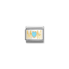 Load image into Gallery viewer, COMPOSABLE CLASSIC LINK 030272/83 MUM BLUE HEART IN 18K GOLD AND ENAMEL