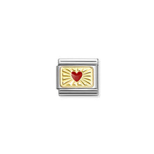 Load image into Gallery viewer, COMPOSABLE CLASSIC LINK 030284/58 RED HEART WITH ETCHED DETAIL IN GOLD