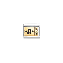 Load image into Gallery viewer, COMPOSABLE CLASSIC LINK 030284/61 MUSIC TICKET IN 18K GOLD AND ENAMEL