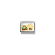 Load image into Gallery viewer, COMPOSABLE CLASSIC LINK 030285/89 BURGER & FRIES IN 18K GOLD & ENAMEL
