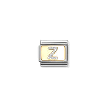 Load image into Gallery viewer, COMPOSABLE CLASSIC LINK 030291/26 SILVER LETTER Z IN 18K GOLD & GLITTER ENAMEL