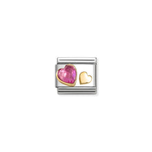 Load image into Gallery viewer, COMPOSABLE CLASSIC LINK 030613/09 DK PINK HEART IN 18K GOLD