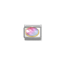 Load image into Gallery viewer, COMPOSABLE CLASSIC LINK 030612/035 TWO TONE PINK AND BLUE IN 18K GOLD AND ENAMEL