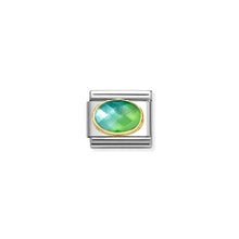 Load image into Gallery viewer, COMPOSABLE CLASSIC LINK 030612/037 TWO TONE BLUE AND GREEN IN 18K GOLD AND ENAMEL