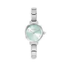 Load image into Gallery viewer, WATCH 076038/032 STAINLESS STEEL OVAL SUNRAY TURQUOISE DIAL