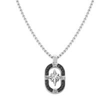 Load image into Gallery viewer, MANVISION NECKLACE 133014/014 WIND ROSE BLACK CZ