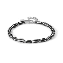 Load image into Gallery viewer, MANVISION STONES BRACELET 133020/030 SILVER CHAIN & BLACK PVD