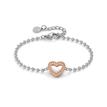 Load image into Gallery viewer, SOFFIO D'AMORE BRACELET 134003/022 ROSE GOLD HEART WITH CZ