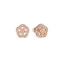Load image into Gallery viewer, SOFFIO D'AMORE EARRINGS 134005/059 ROSE GOLD FLOWER WITH CZ