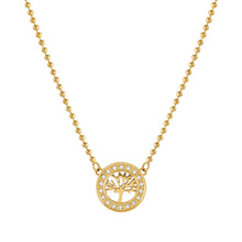 Load image into Gallery viewer, SOFFIO D'AMORE NECKLACE 134007/017 GOLD CZ TREE OF LIFE PENDANT