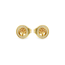 Load image into Gallery viewer, SOFFIO D'AMORE EARRINGS 134008/017 GOLD TREE OF LIFE WITH CZ