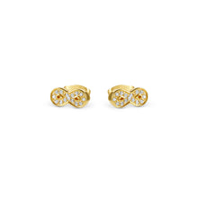Load image into Gallery viewer, SOFFIO D'AMORE EARRINGS 134008/024 GOLD INFINITY WITH CZ