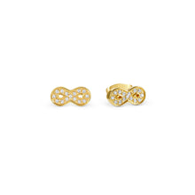 Load image into Gallery viewer, SOFFIO D'AMORE EARRINGS 134008/024 GOLD INFINITY WITH CZ