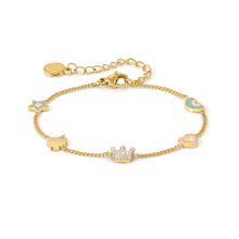 Load image into Gallery viewer, FAIRYICONS GOLD BRACELET 134107/050 MULTI SYMBOL WITH ENAMEL & CZ