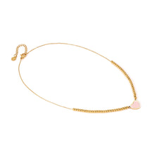 Load image into Gallery viewer, EMOSFERE GOLD NECKLACE 134214/006 HEART WITH PINK ENAMEL