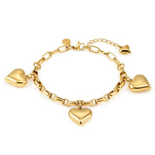 Load image into Gallery viewer, WEAR & STYLE BRACELET 134504/006 GOLDEN HEART PENDANTS
