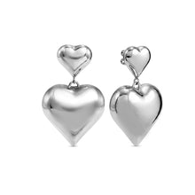 Load image into Gallery viewer, WEAR & STYLE EARRINGS 134515/004 S/STEEL LARGE HEART PENDANTS